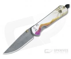 Chris Reeve Small Sebenza 21 Basketweave Damascus Morning Sun Unique Citrine S21-1114-01