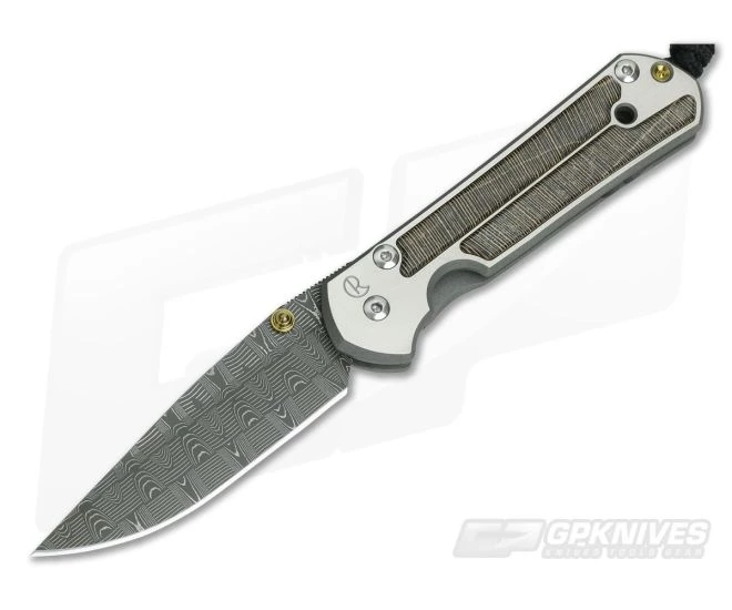 Chris Reeve Small Sebenza 21 Striped Platan Wood Basketweave Damascus S21-1236