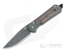 Chris Reeve Small Sebenza 21 Inlay Natural Canvas Micarta Damascus Raindrop Drop Point 1272-001