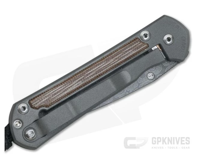 Chris Reeve Small Sebenza 21 Inlay Natural Canvas Micarta Damascus Raindrop Drop Point 1272-002 - Image 2