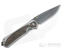 Chris Reeve Small Sebenza 31 Left Handed Boomerang Damascus Bog Oak Inlay Frame Lock Folder 001