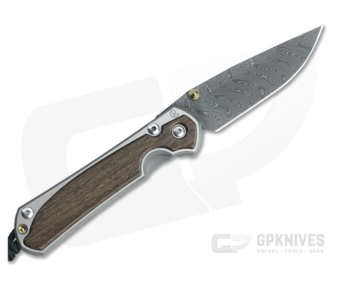 Chris Reeve Small Sebenza 31 Left Handed Boomerang Damascus Bog Oak Inlay Frame Lock Folder