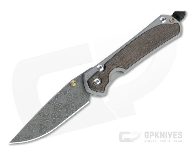 Chris Reeve Small Sebenza 31 Raindrop Damascus Bog Oak Inlaid Folding Knife 001