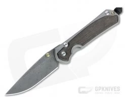 Chris Reeve Small Sebenza 31 Raindrop Damascus Bog Oak Inlaid Folding Knife