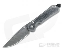 Chris Reeve Small Sebenza 31 Black Canvas Micarta Inlay Boomerang Damascus Folder 002