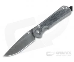 Chris Reeve Small Sebenza 31 Black Canvas Micarta Inlay Boomerang Damascus Folder 006