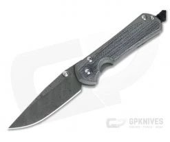 Chris Reeve Small Sebenza 31 Black Canvas Micarta Inlay Boomerang Damascus