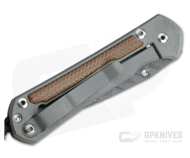 Chris Reeve Small Sebenza 31 Natural Canvas Micarta Inlay Boomerang Damascus Drop Point - Image 2