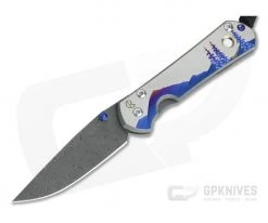 Chris Reeve Small Sebenza 31 Night Sky Unique Mother of Pearl Cabochon Boomerang Damascus Folder 001