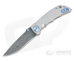 Spartan Blades Harsey Folder 3.25 Nichols Damascus Blue Hardware Titanium Folder 01