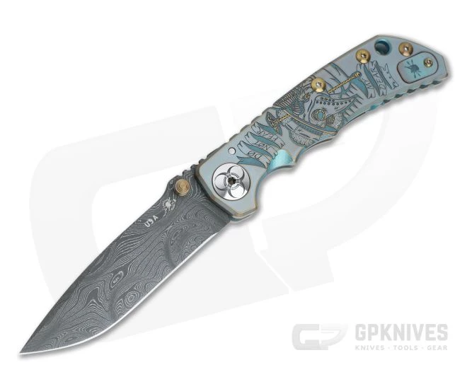 Spartan Harsey Folder Special Edition Plague Doctor Nichols Damascus Folder 033