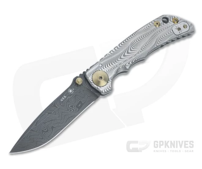 Spartan Harsey Folder Sound Wave Titanium Bronze Accents Special Edition w/ Nichols Damascus 044