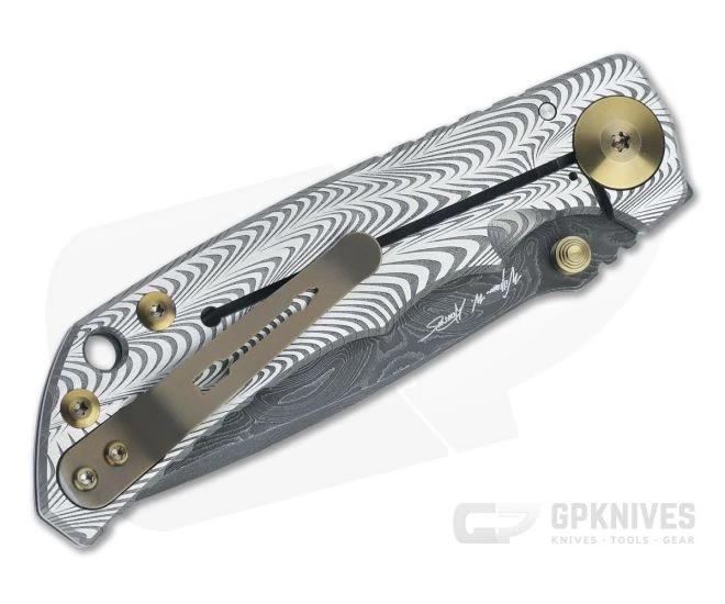 Spartan Harsey Folder Sound Wave Titanium Bronze Accents Special Edition w/ Nichols Damascus 044 - Image 2