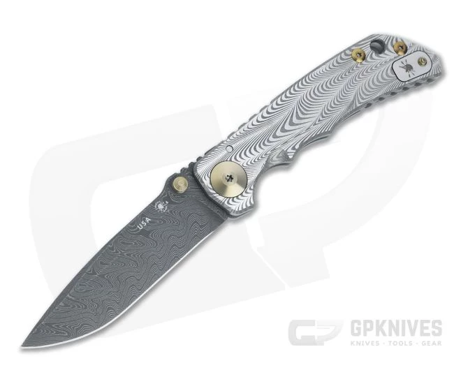 Spartan Harsey Folder Sound Wave Titanium Bronze Accents Special Edition w/ Nichols Damascus 045