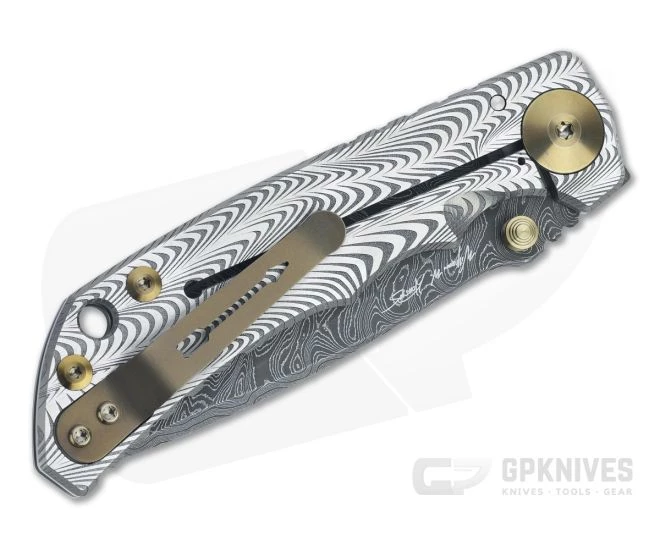 Spartan Harsey Folder Sound Wave Titanium Bronze Accents Special Edition w/ Nichols Damascus 045 - Image 2