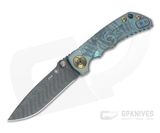 Spartan Harsey Folder Special Edition Plague Doctor Nichols Damascus Folder 049