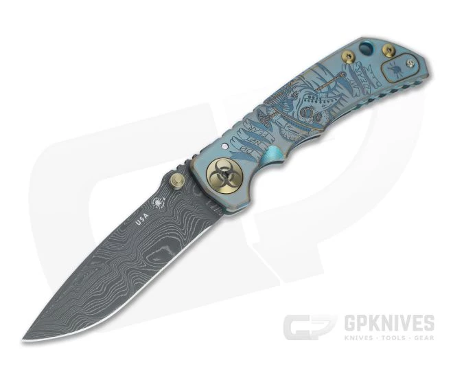 Spartan Harsey Folder Special Edition Plague Doctor Nichols Damascus Folder 051
