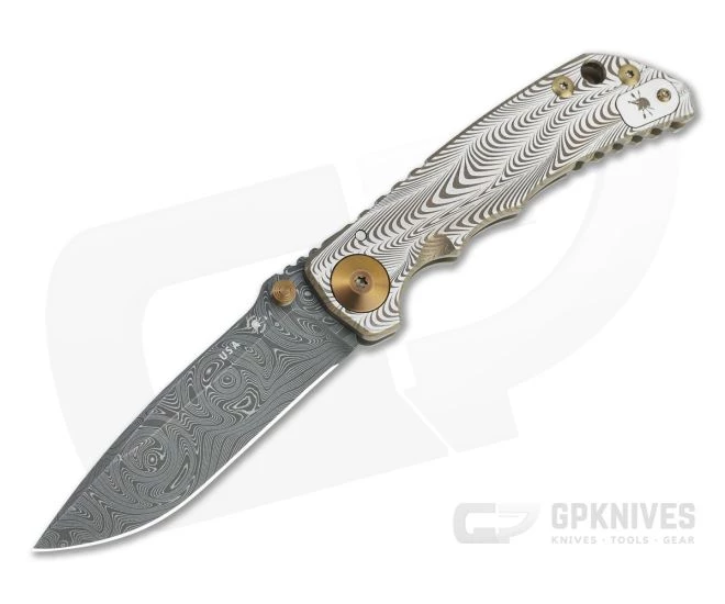 Spartan Harsey Folder Special Edition Bronze Sound Wave Nichols Damascus Folder 069