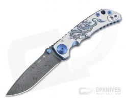 Spartan Harsey Folder Special Edition Blue Dragon Nichols Damascus Folder 075