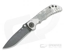 Spartan Harsey Folder Special Edition Black and Satin Saint Michael Nichols Damascus Folder 083