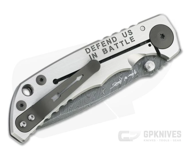 Spartan Harsey Folder Special Edition Black and Satin Saint Michael Nichols Damascus Folder 083 - Image 2