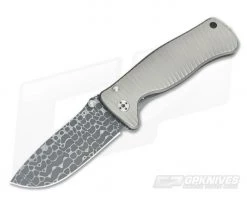 LionSteel SR2 Mini Nichols Lizard Damascus Titanium Handle