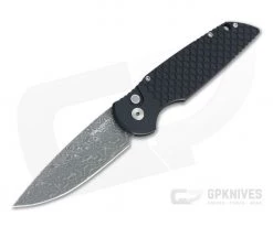 Protech Tactical Response 3 Vines & Roses Damascus Black Fish Scale Automatic TR-3-X1-02