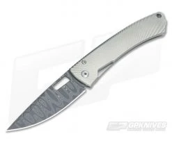 LionSteel TiSpine Integral Folder Matte Grey Fate Damascus