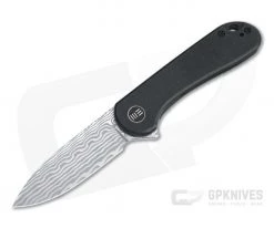 WE Knives Elementum Damasteel Black Titanium Frame Lock Flipper WE18062X-DS1
